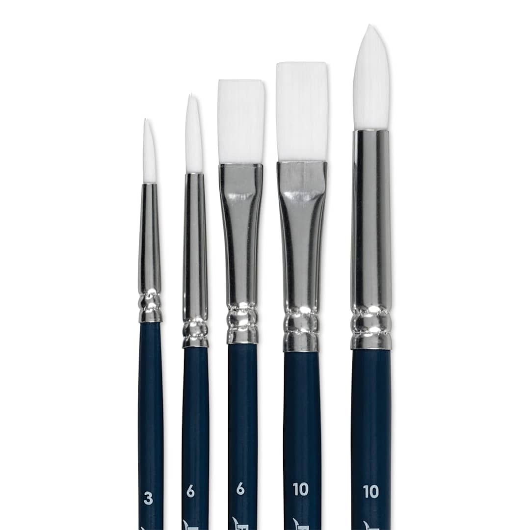 Open in modal - Prang Hobby Paint Brushes - Set of 5, close up