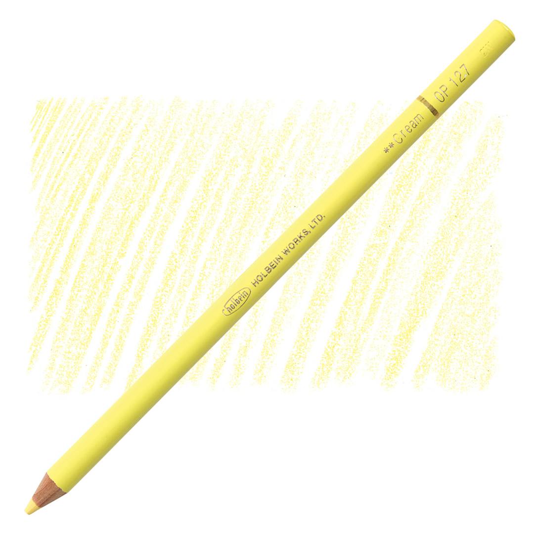 Open in modal - Holbein Artists' Colored Pencil - Cream, OP127 pencil and swatch