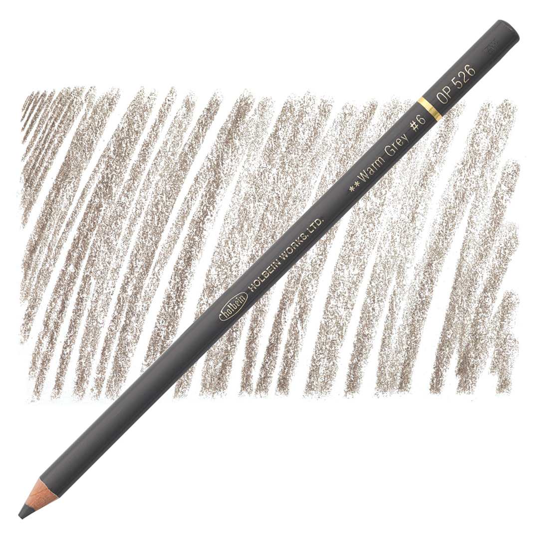 Open in modal - Holbein Artists' Colored Pencil - Warm Grey 6, OP526 pencil and swatch