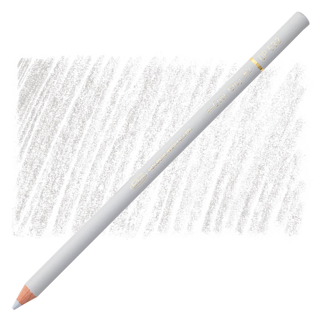 Open in modal - Holbein Artists' Colored Pencil - Cool Grey 2, OP532 pencil and swatch
