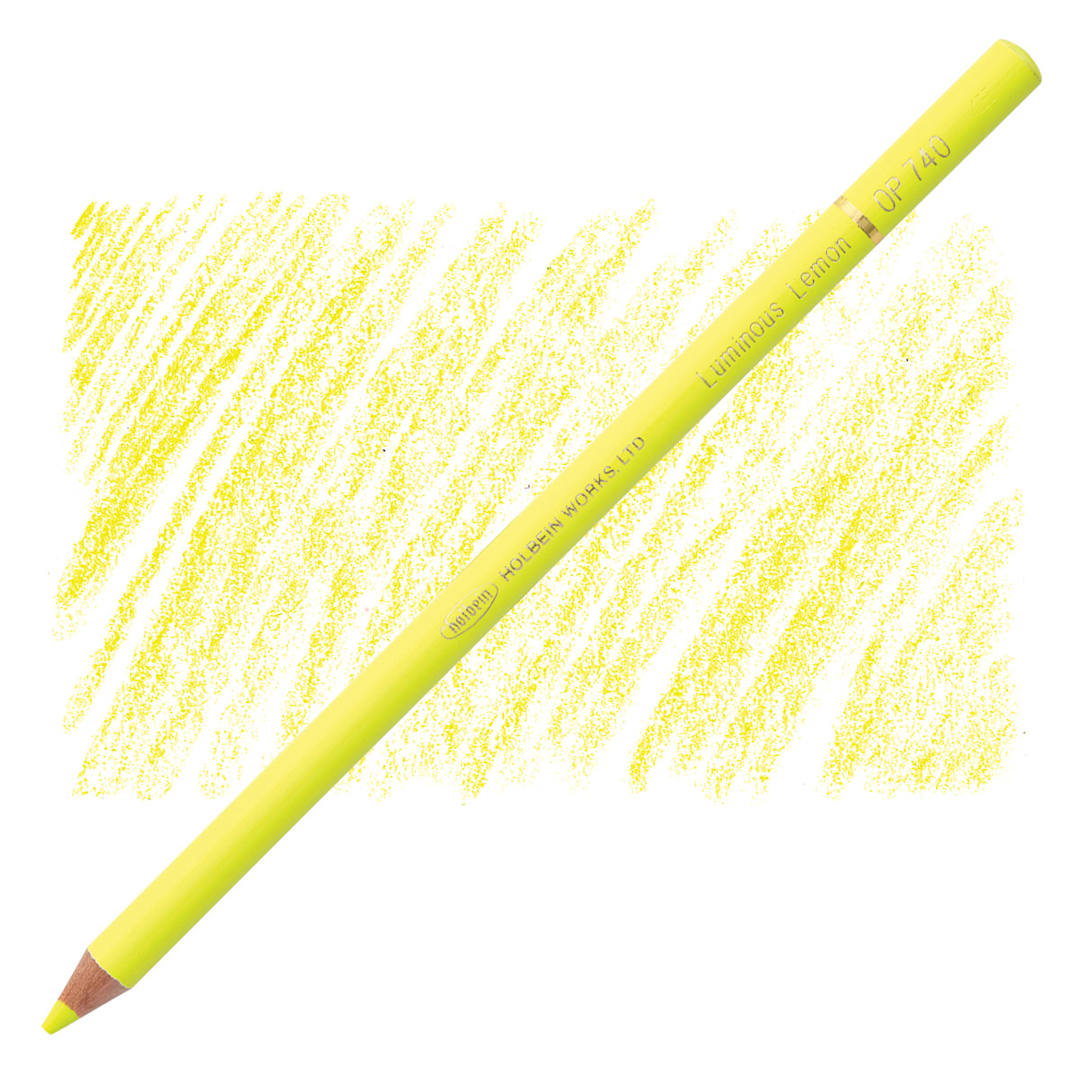 Open in modal - Holbein Artists' Colored Pencil - Luminous Lemon, OP740 pencil and swatch