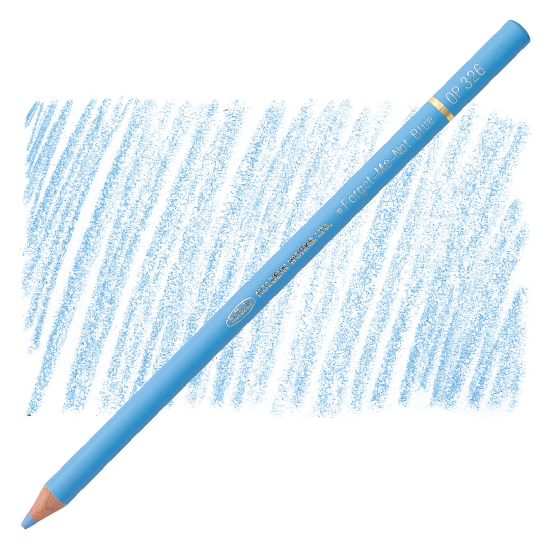 Open in modal - Holbein Artists' Colored Pencil - Forget-Me-Not Blue, OP326 pencil and swatch
