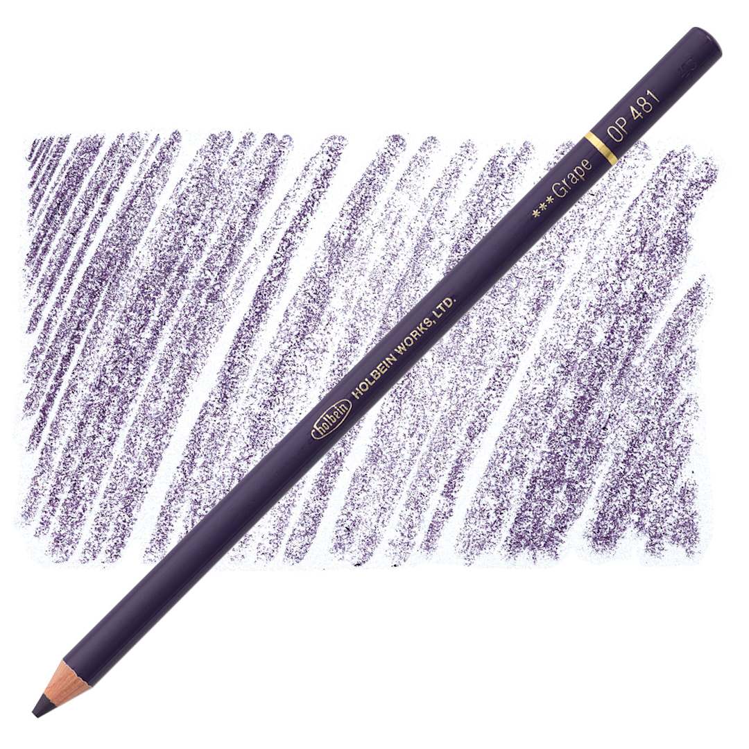 Open in modal - Holbein Artists' Colored Pencil - Grape, OP481 pencil and swatch