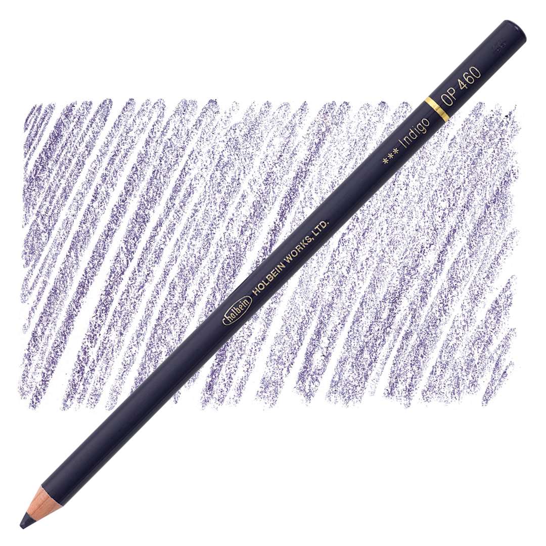 Open in modal - Holbein Artists' Colored Pencil - Indigo, OP460 pencil and swatch