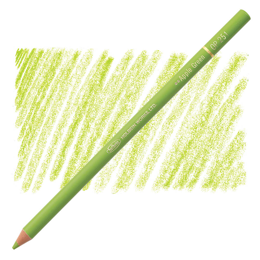 Open in modal - Holbein Artists' Colored Pencil - Apple Green, OP251 pencil and swatch