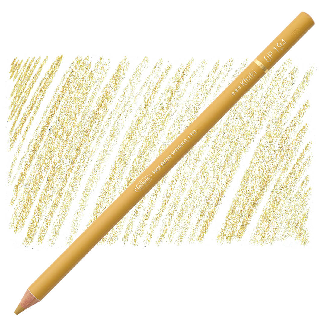 Open in modal - Holbein Artists' Colored Pencil - Khaki, OP194 pencil and swatch