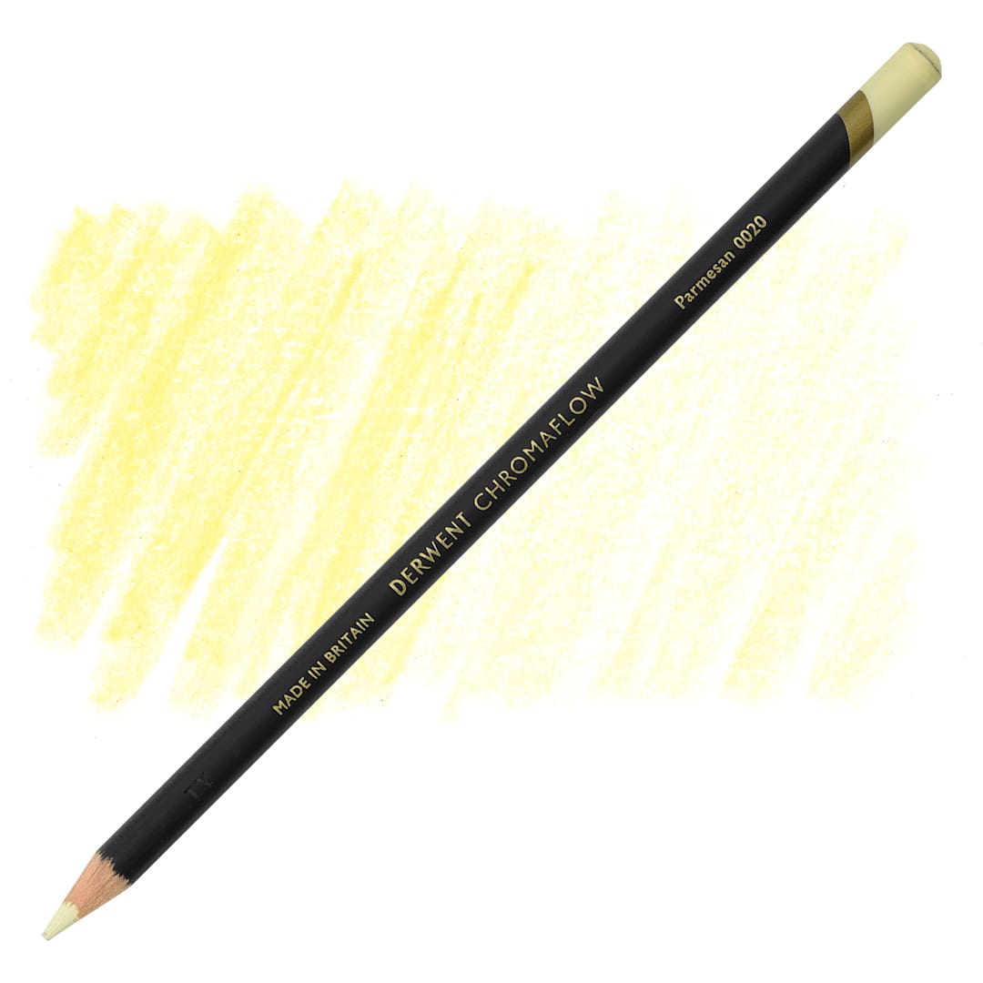 Open in modal - Derwent Chromaflow Colored Pencil - Parmesan, swatch and block