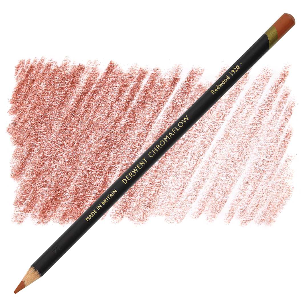 Open in modal - Derwent Chromaflow Colored Pencil - Redwood, swatch and block