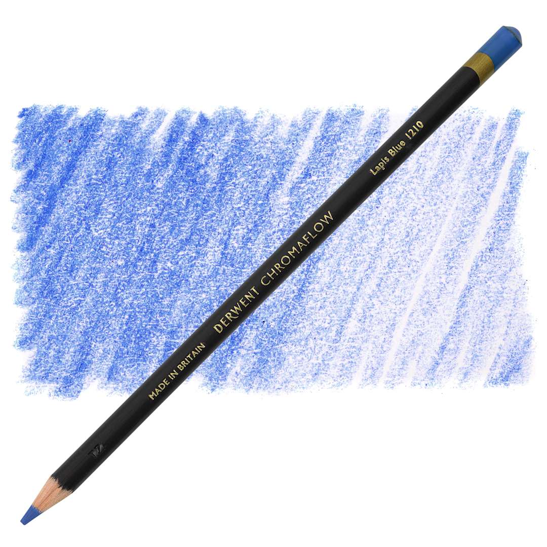 Open in modal - Derwent Chromaflow Colored Pencil - Lapis Blue, swatch and block