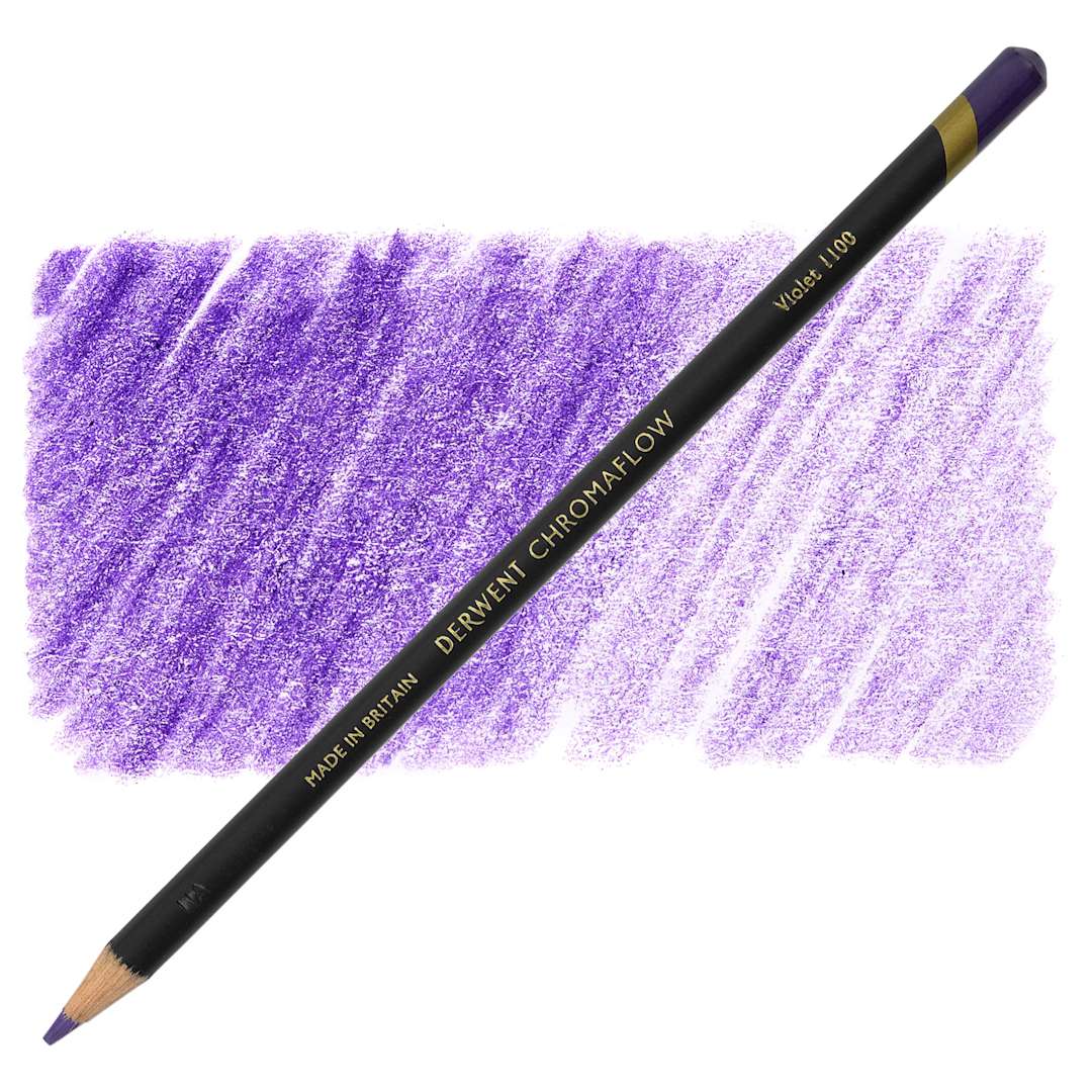 Open in modal - Derwent Chromaflow Colored Pencil - Violet, swatch and block