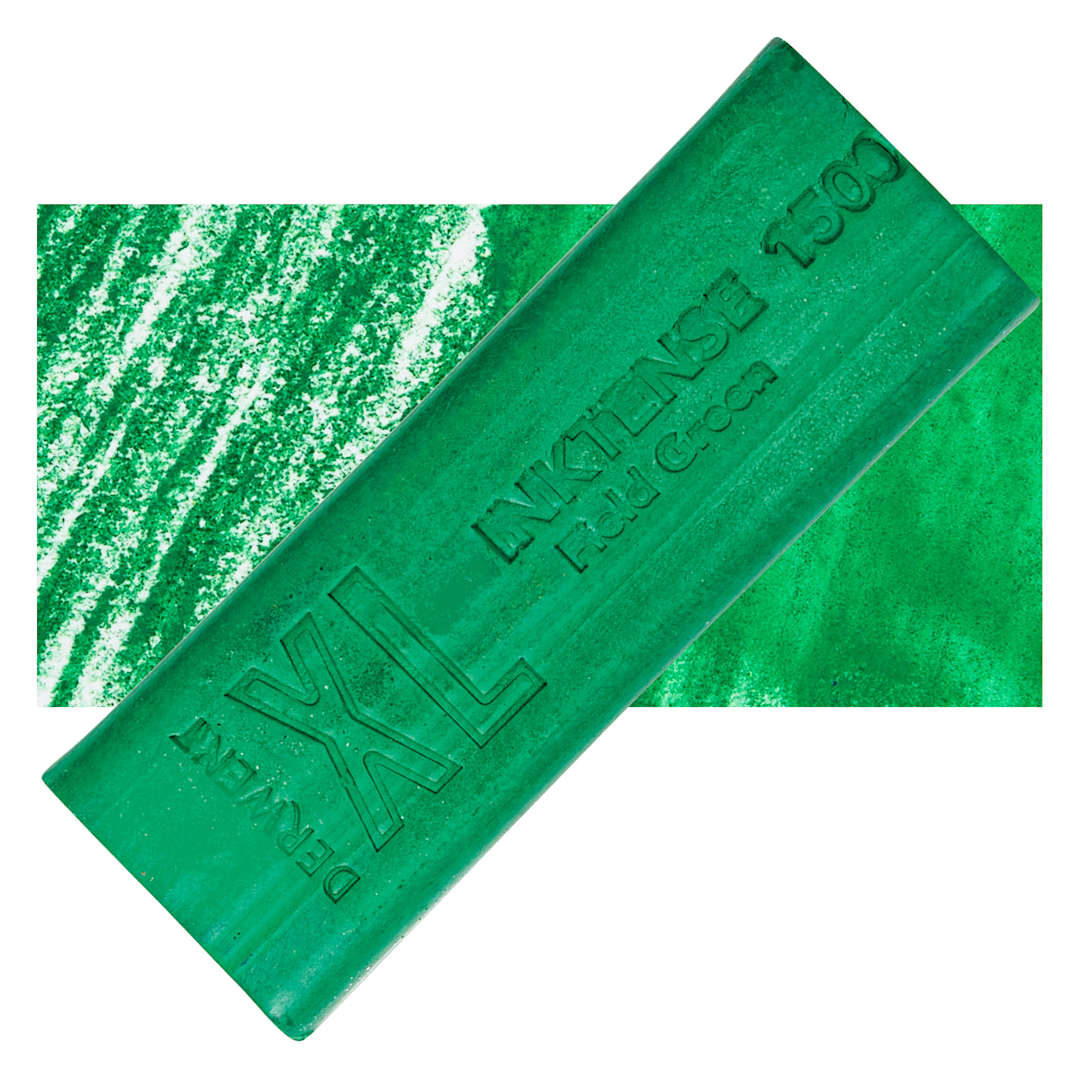 Open in modal - Derwent Inktense XL Block - Field Green, swatch and block