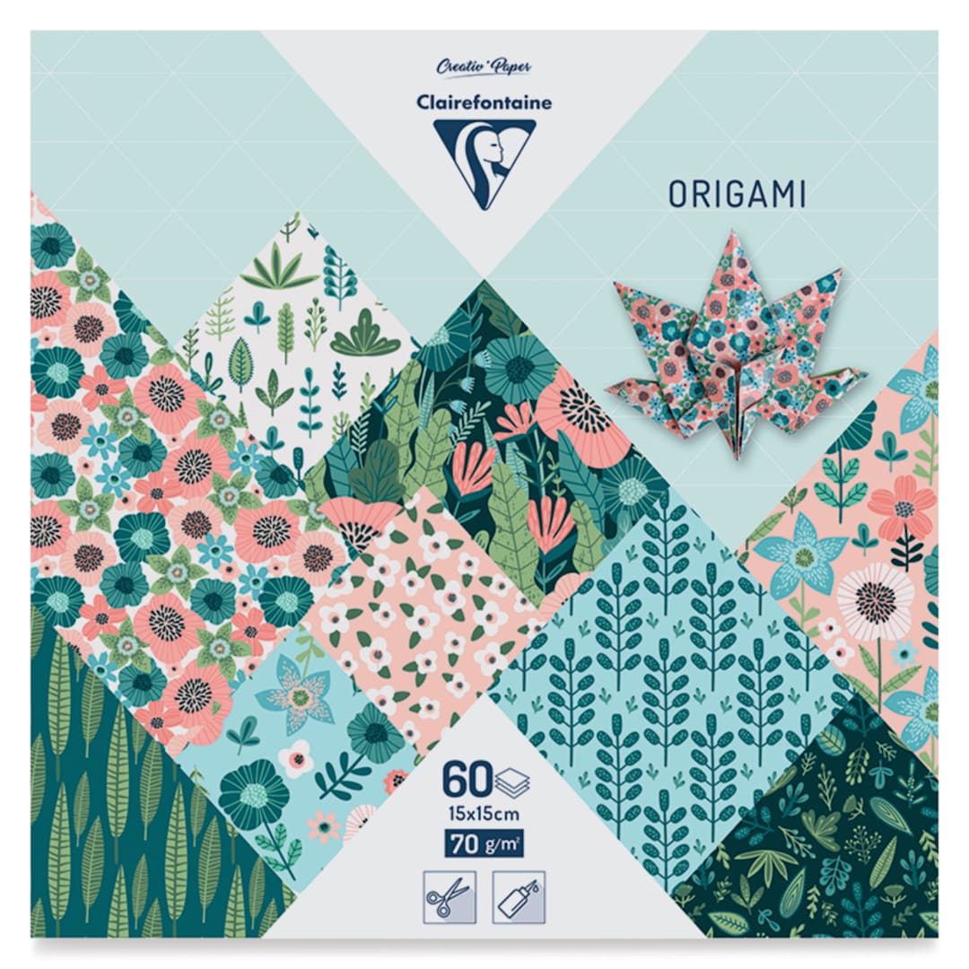 Open in modal - Clairefontaine Origami Paper - Herbarium, 5.9" x 5.9", Pkg of 60, packaging