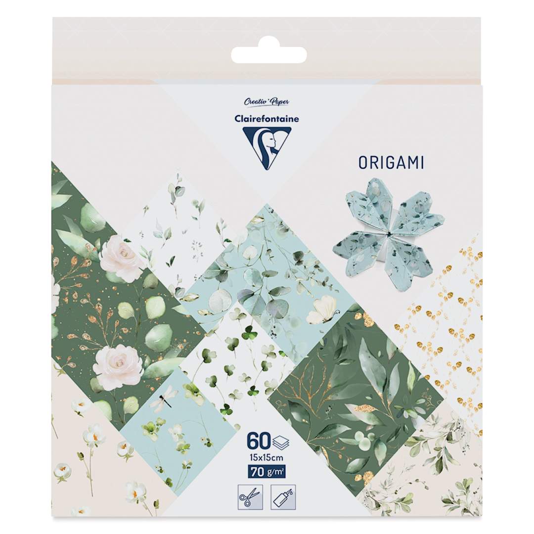 Open in modal - Clairefontaine Origami Paper - Romantic, 5.9" x 5.9", Pkg of 60, packaging