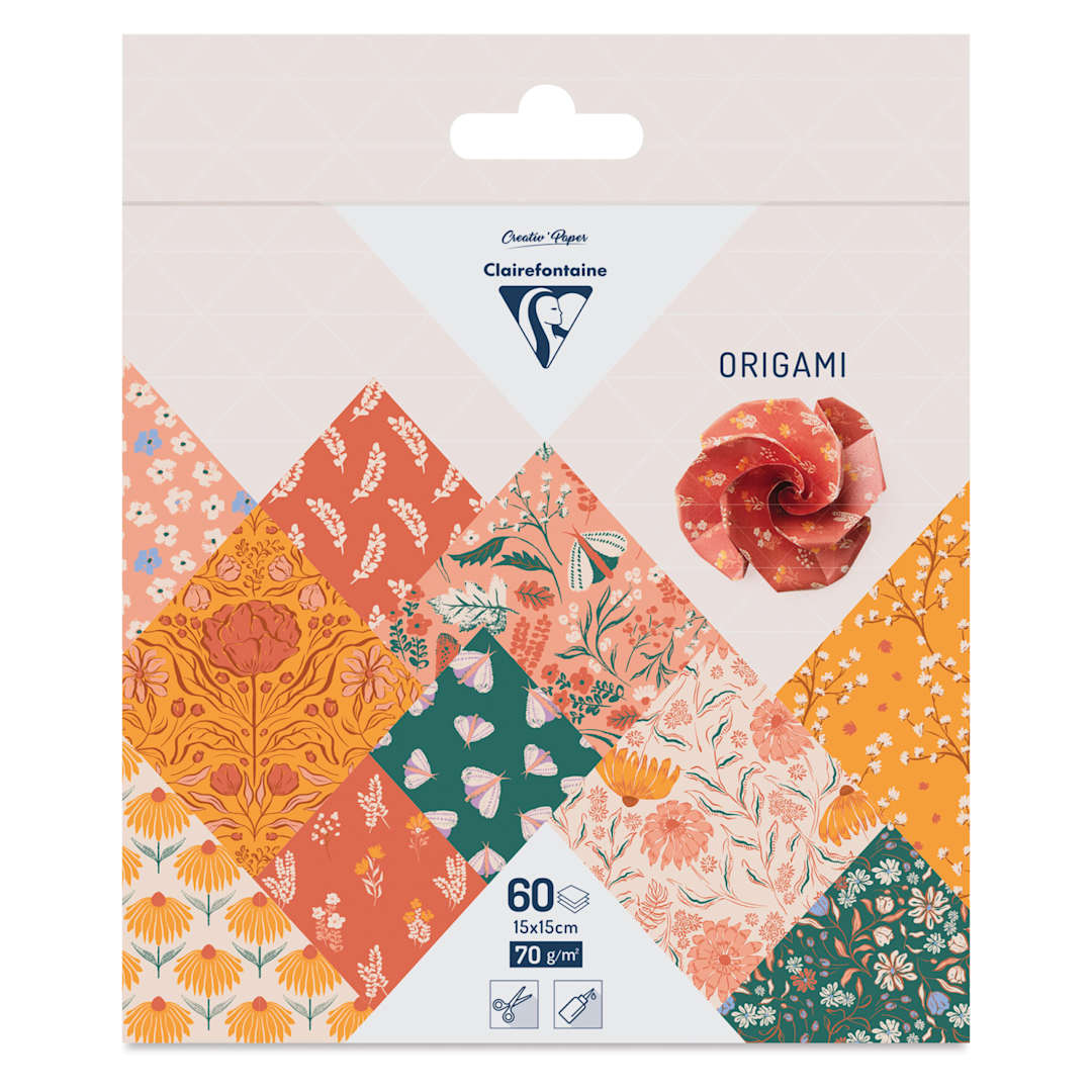 Open in modal - Clairefontaine Origami Paper - Boho, 5.9" x 5.9", Pkg of 60, packaging