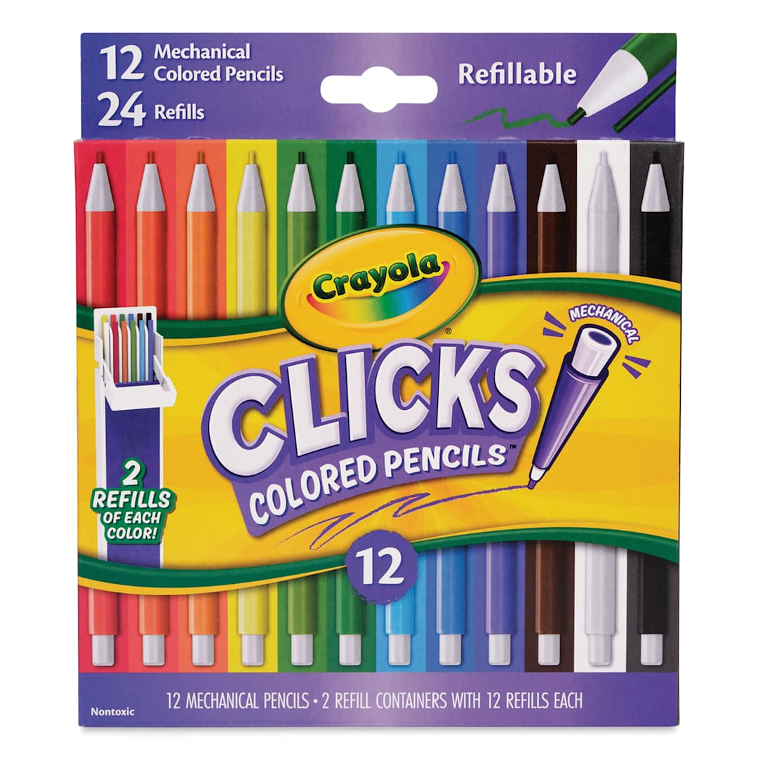 Open in modal - Crayola Clicks Retractable Color Pencils - Set of 12, Assorted Colors