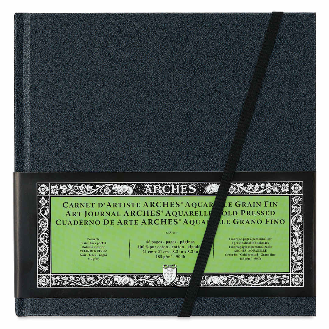 Open in modal - Arches Hardbound Watercolor Art Journal - 8.3" x 8.3", Cold Press