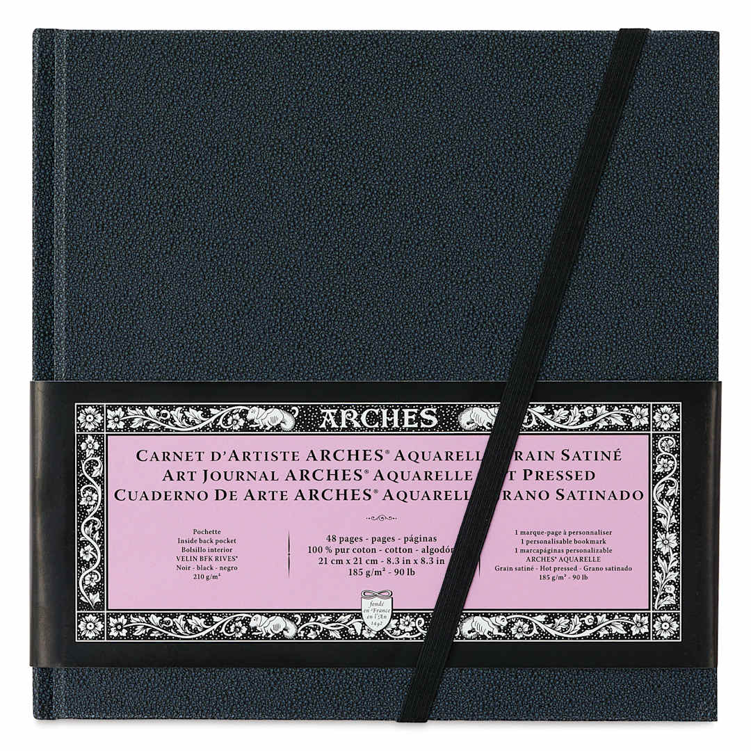 Open in modal - Arches Hardbound Watercolor Art Journal - 8.3" x 8.3", Hot Press