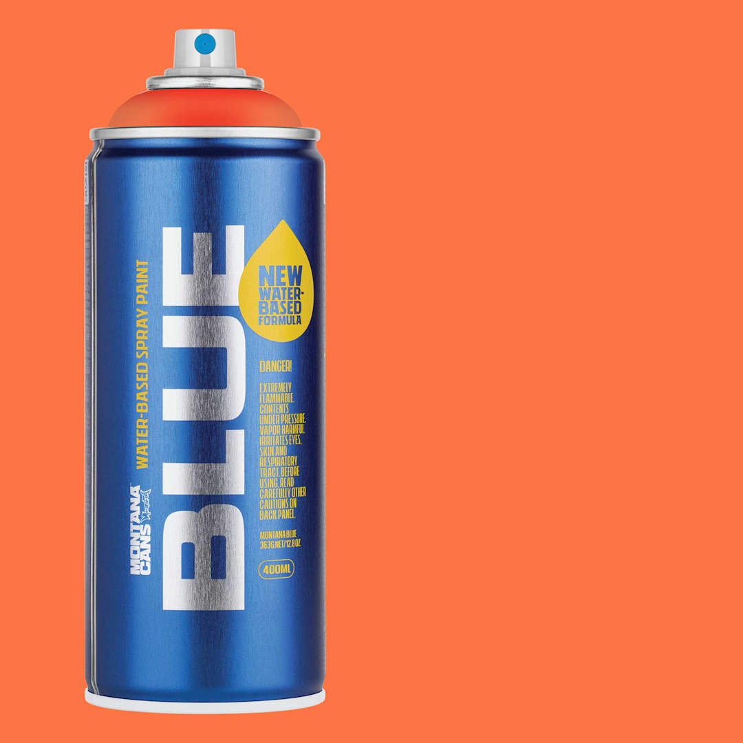 Open in modal - Montana Blue Water-Based Spray Paint - Fluor Orange, 400 ml