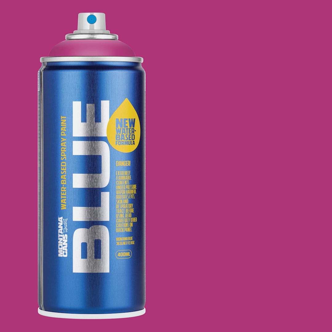 Open in modal - Montana Blue Water-Based Spray Paint - Purple Fantasy, 400 ml, front and back of can