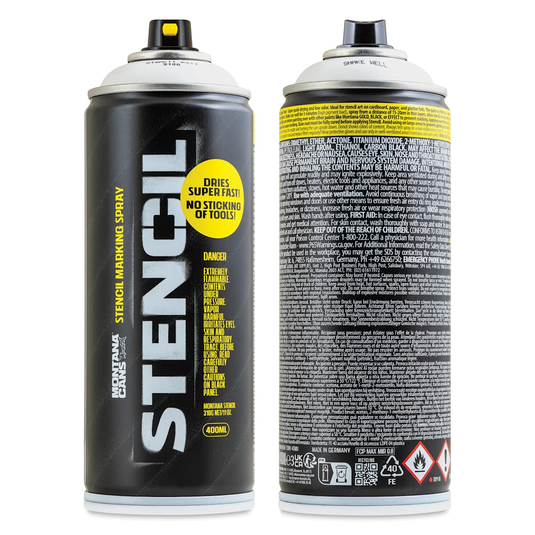 Open in modal - Montana Stencil Spray Paint - White, 400 ml can