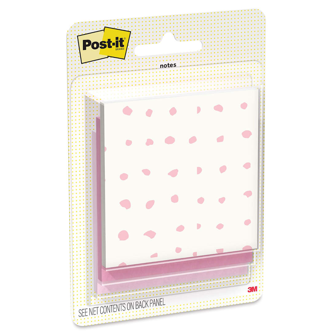 Open in modal - Post-it Polished Patterns Sticky Notes - Pkg of 3, Bubble Blush, 3" x 2.9" front of packaging