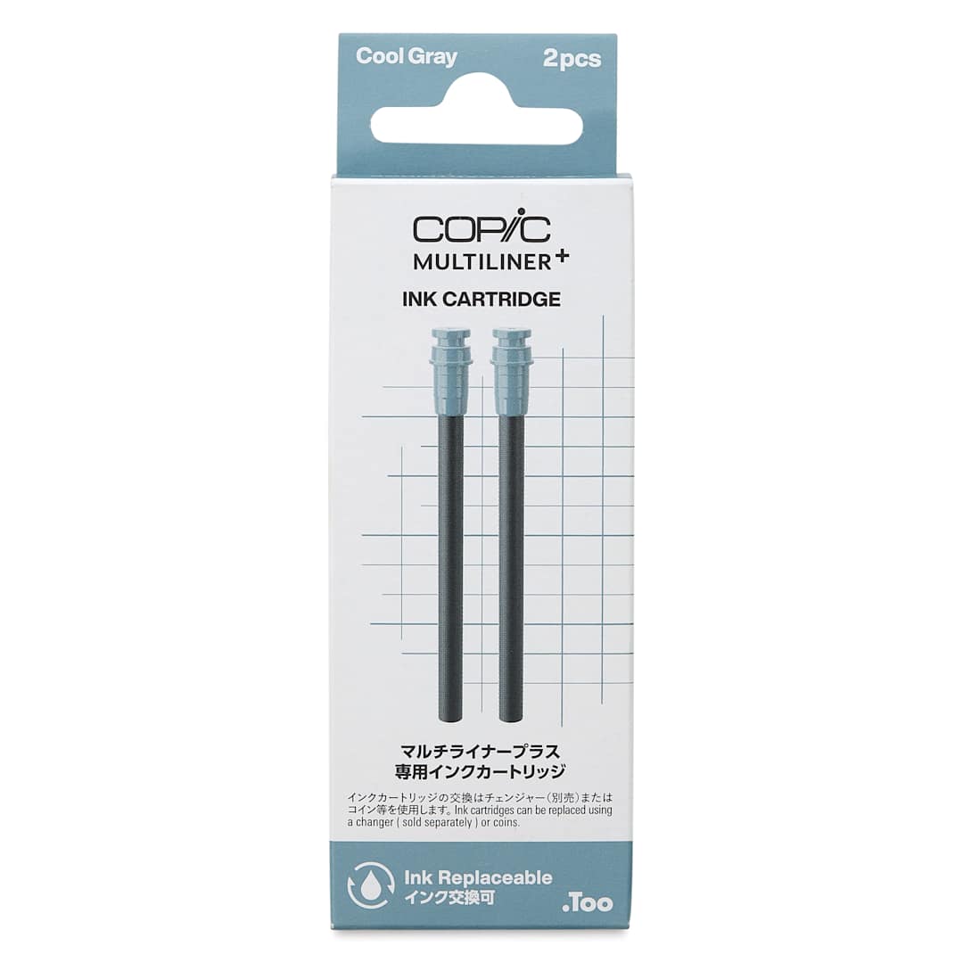 Open in modal - Copic Multiliner Plus Ink Cartridges - Pkg of 2, Cool Gray, front of packaging