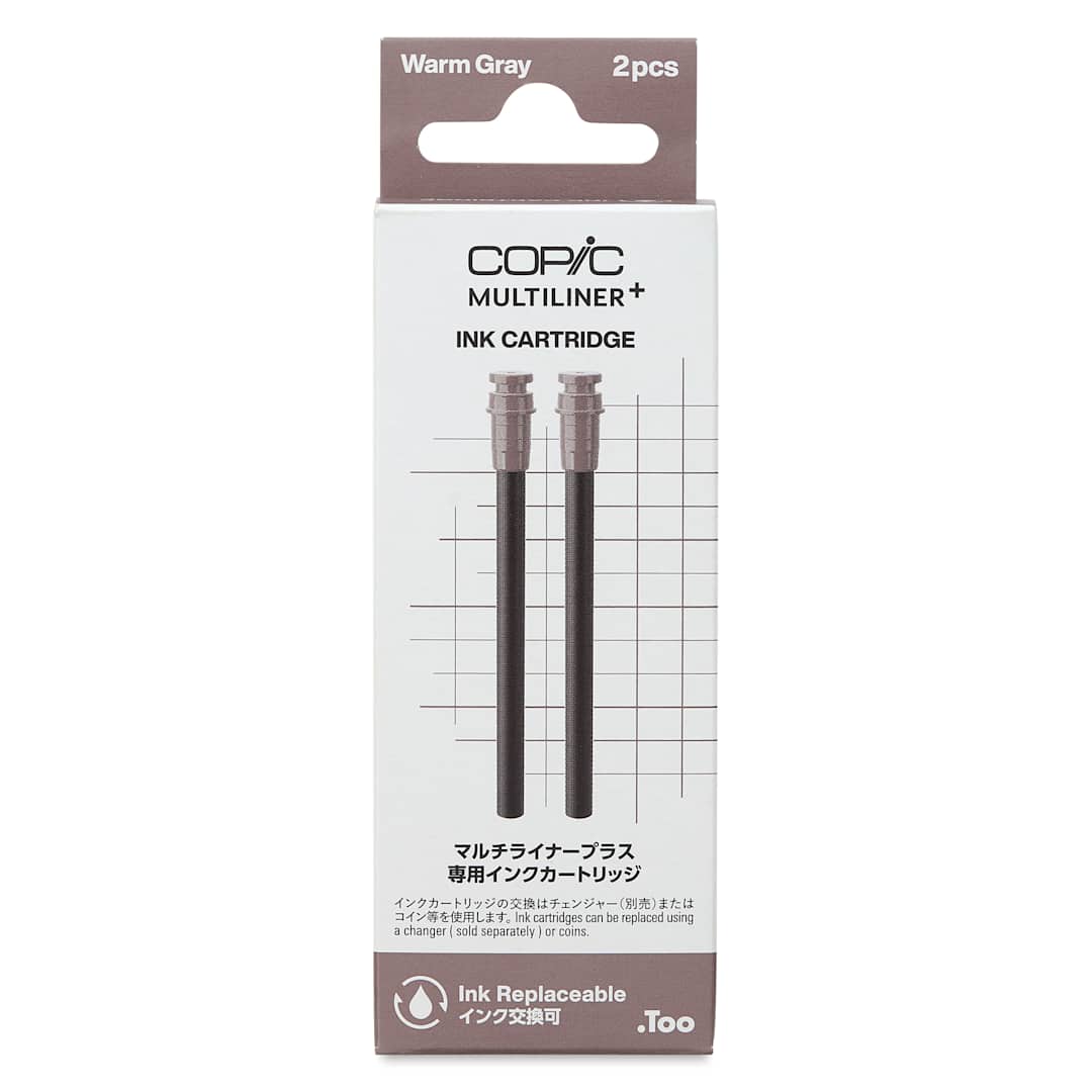 Open in modal - Copic Multiliner Plus Ink Cartridges - Pkg of 2, Warm Gray, front of packaging