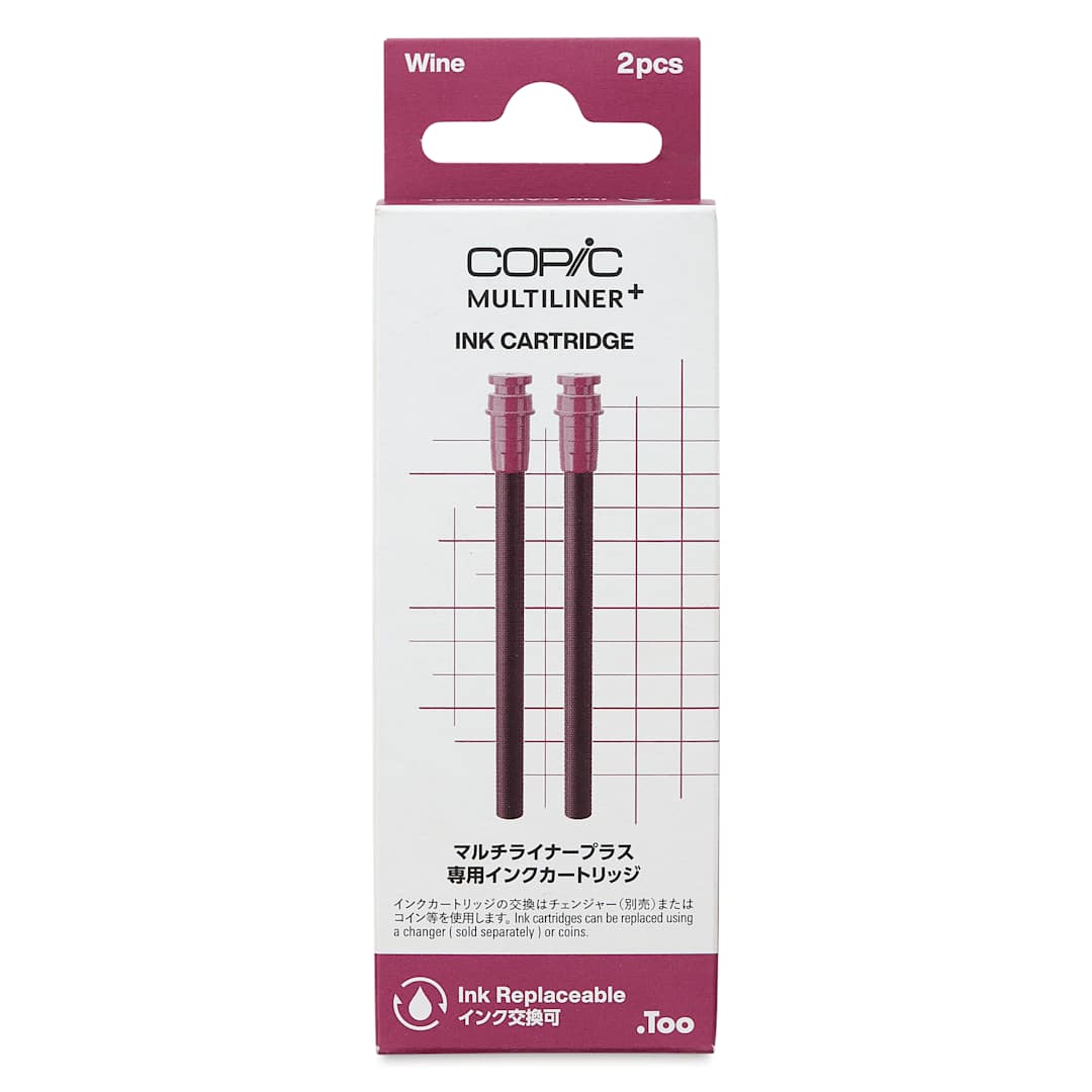Open in modal - Copic Multiliner Plus Ink Cartridges - Pkg of 2, Wine, front of packaging