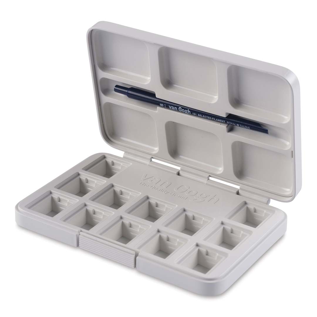 Open in modal - Van Gogh Watercolor Empty Plastic Pocket Box - 12 Pans, White