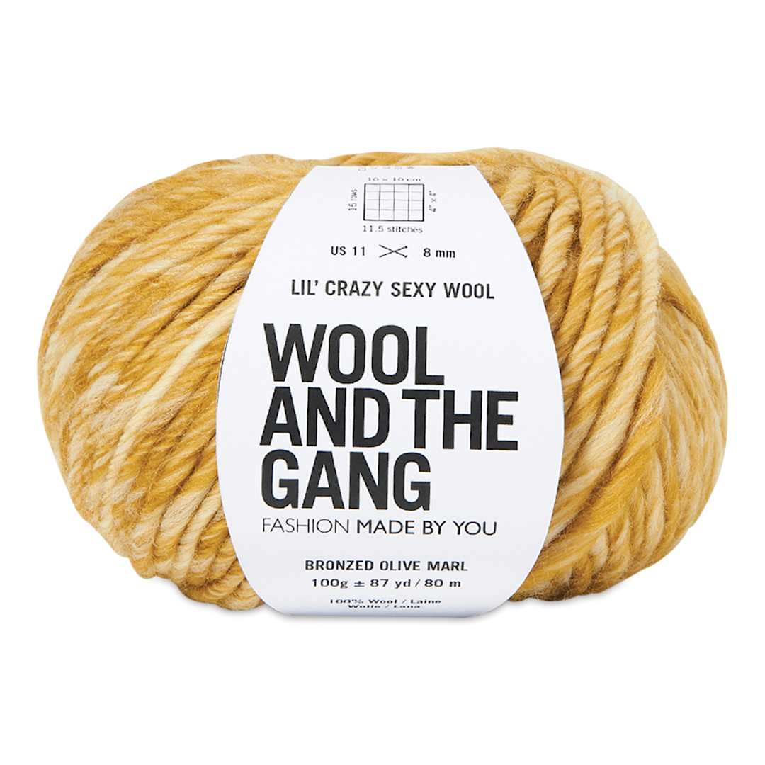 Open in modal - Wool and the Gang Lil' Crazy Sexy Marl Yarn - Bronzed Olive, 87 yds