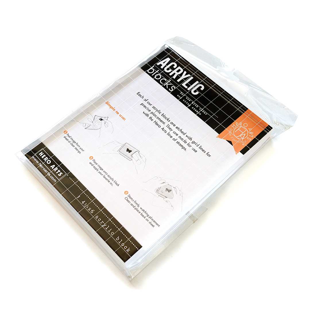 Open in modal - Hero Arts Acrylic Block - 4.75 in x 6 in front of packaging