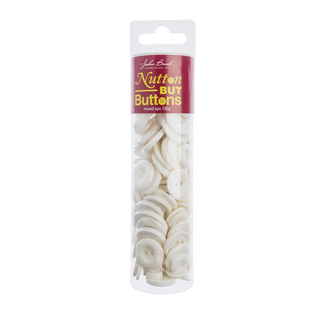 Open in modal - John Bead Nutton But Buttons - White, Resin, 130 g Tube 