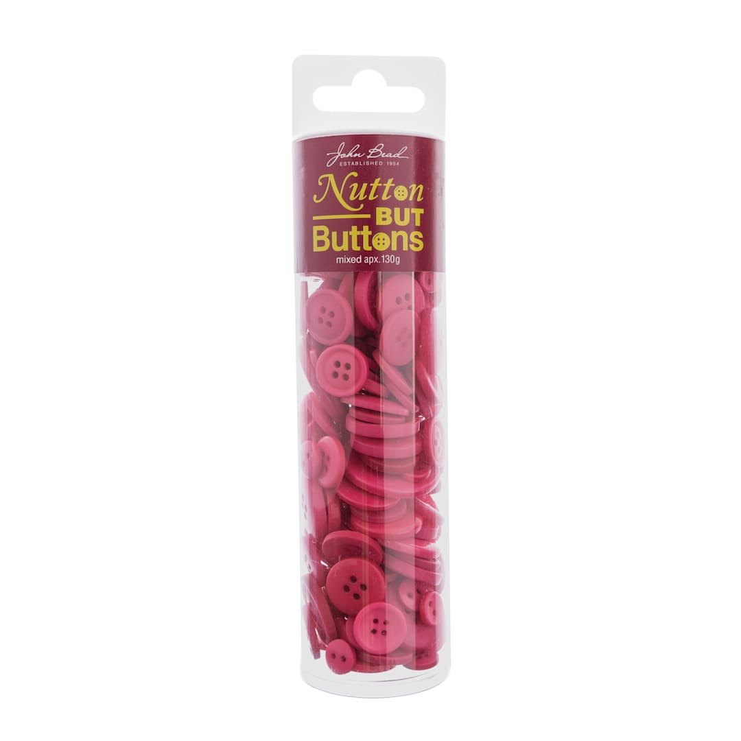 Open in modal - John Bead Nutton But Buttons - Dark Pink, Resin, 130 g Tube
