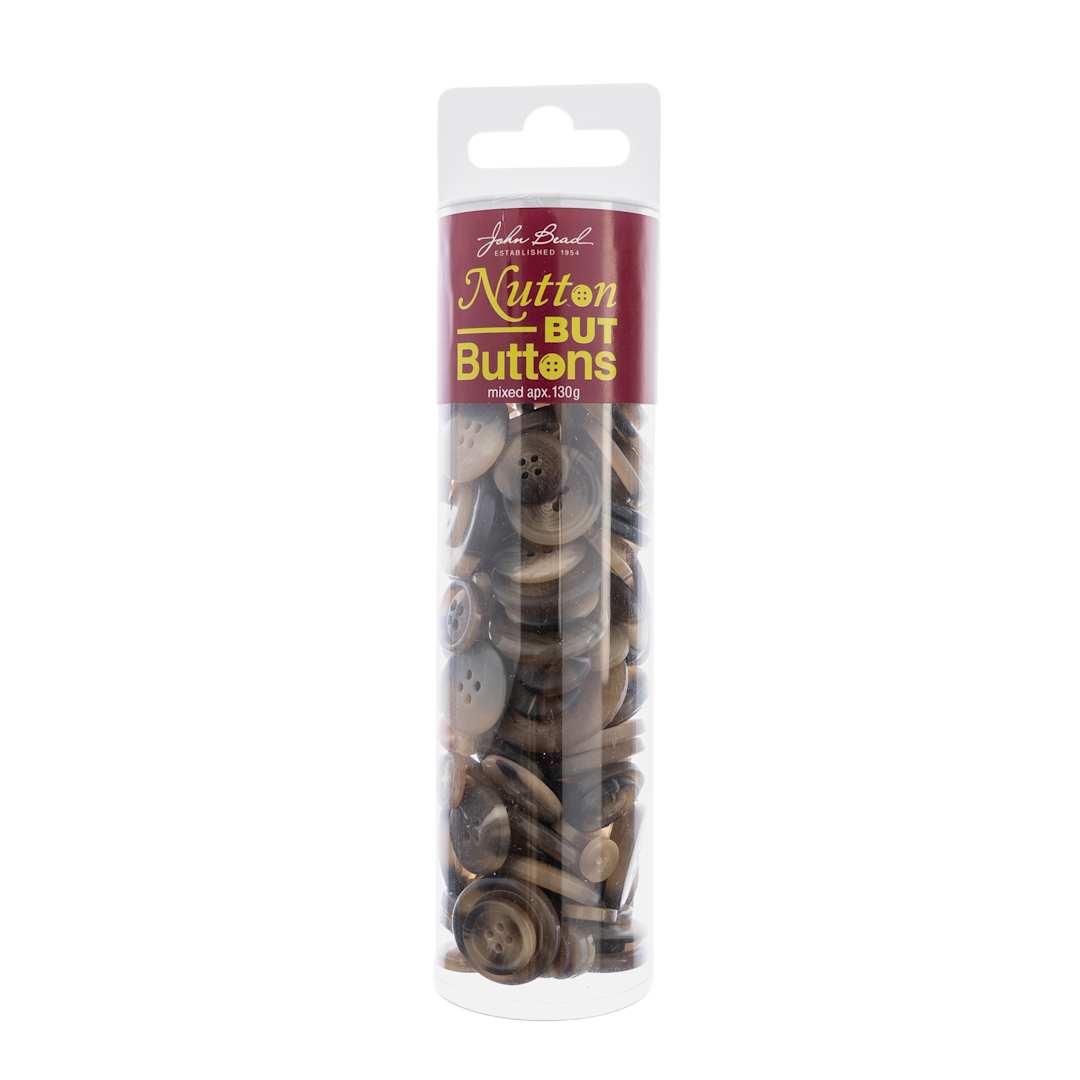Open in modal - John Bead Nutton But Buttons - Brown, Resin, 130 g Tube