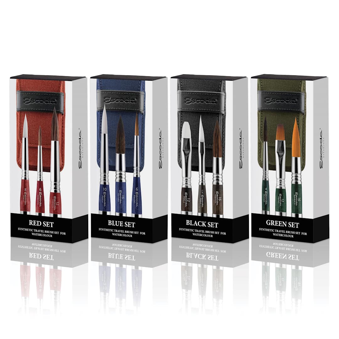Open in modal - Escoda Synthetic Travel Brush Sets, packaging