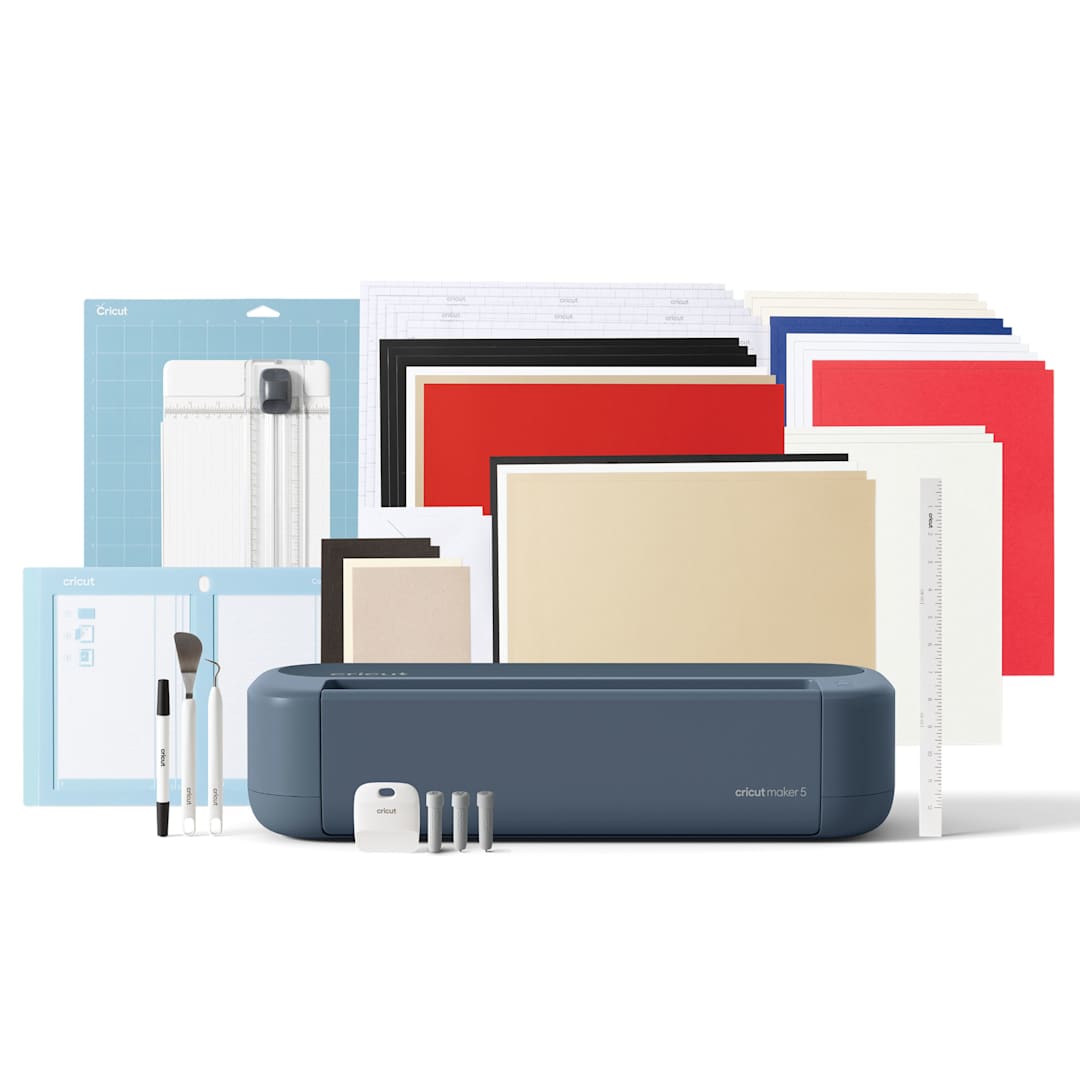 Open in modal - Cricut Maker 5 Essential Bundle showing included contents