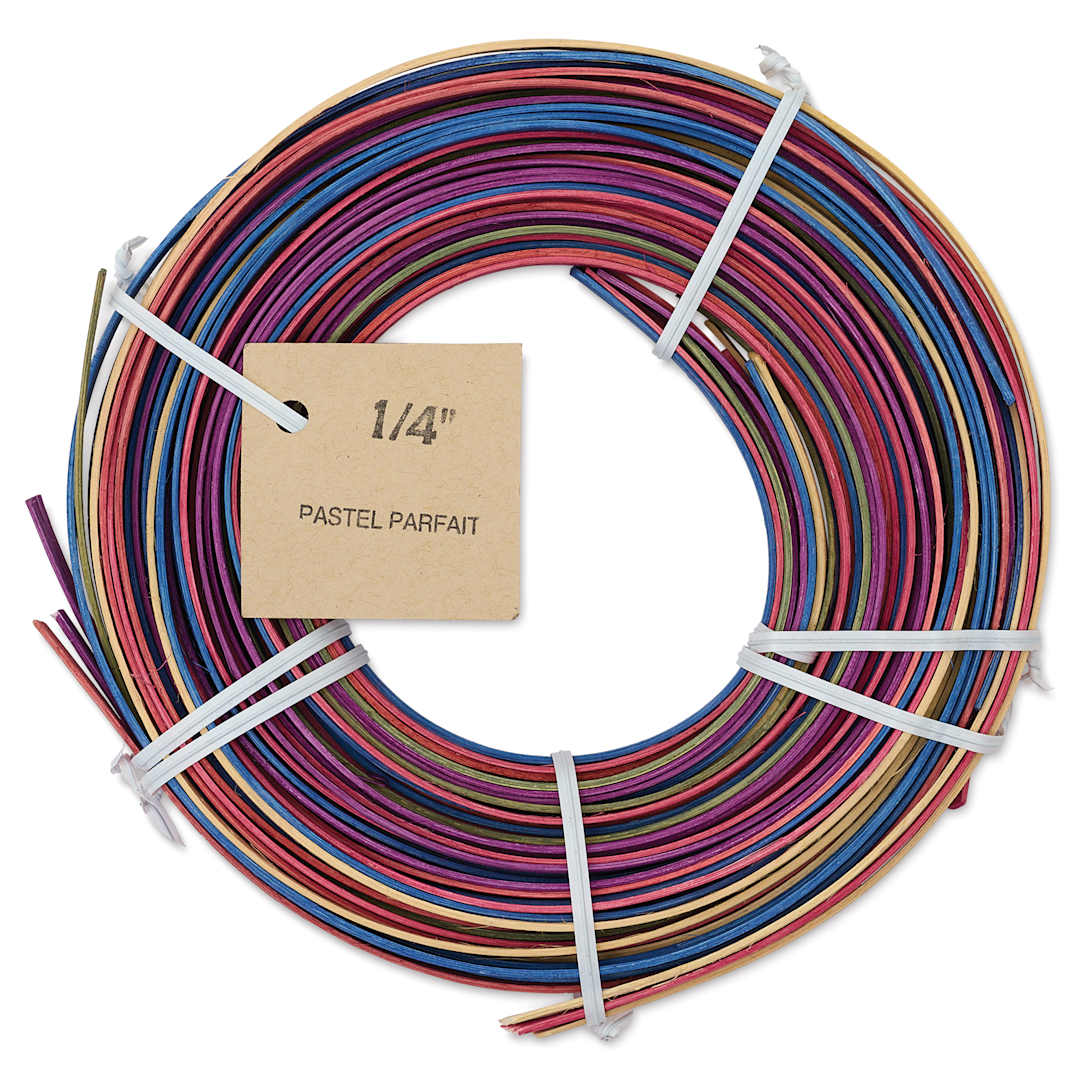 Open in modal - P.L. Butte Multi-Color Dyed Reed Mix - Pastel Parfait, 1/4" Flat Reed, 4 oz