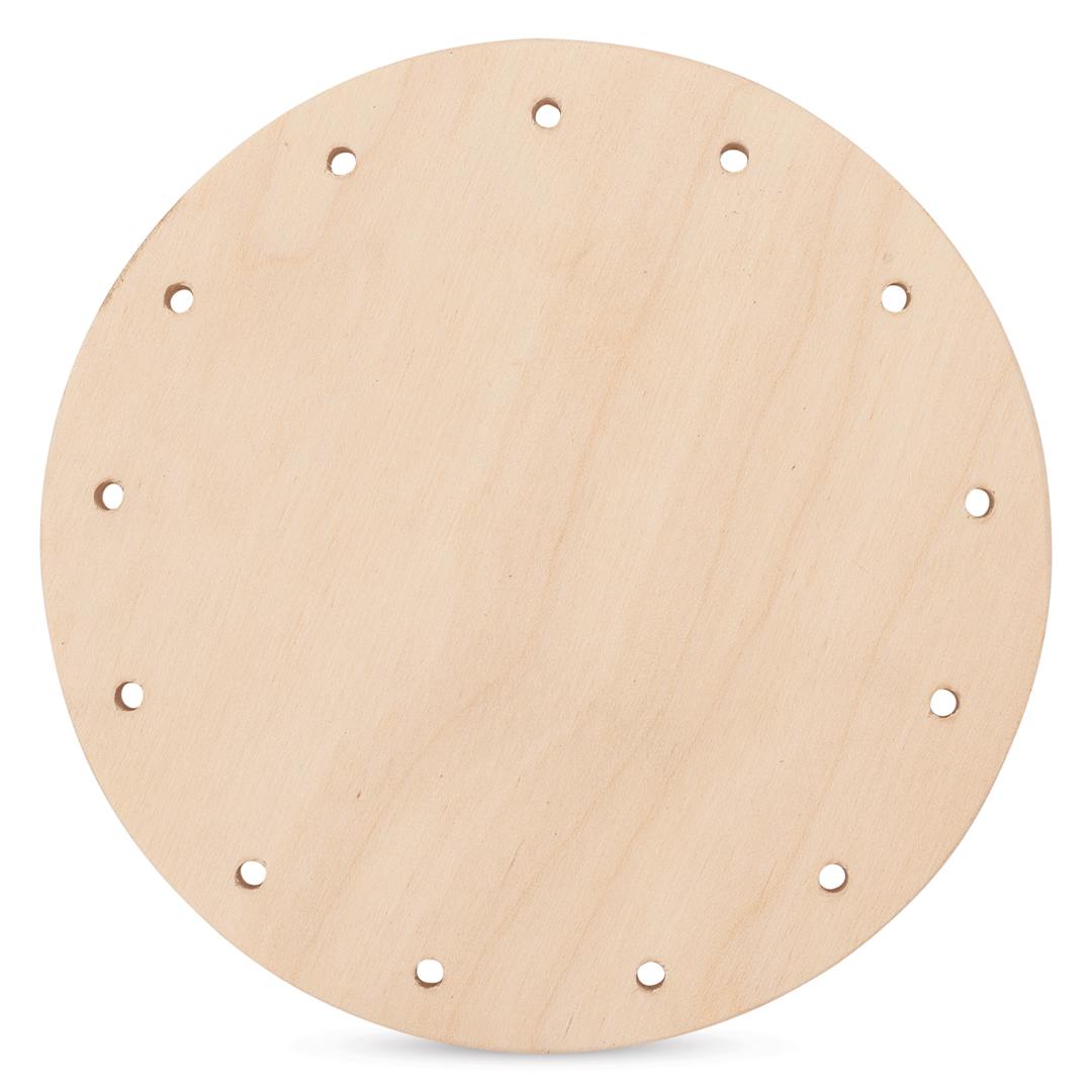 Open in modal - P.L. Butte Drilled Birch Basketry Base - Circle, 4", 13 Holes