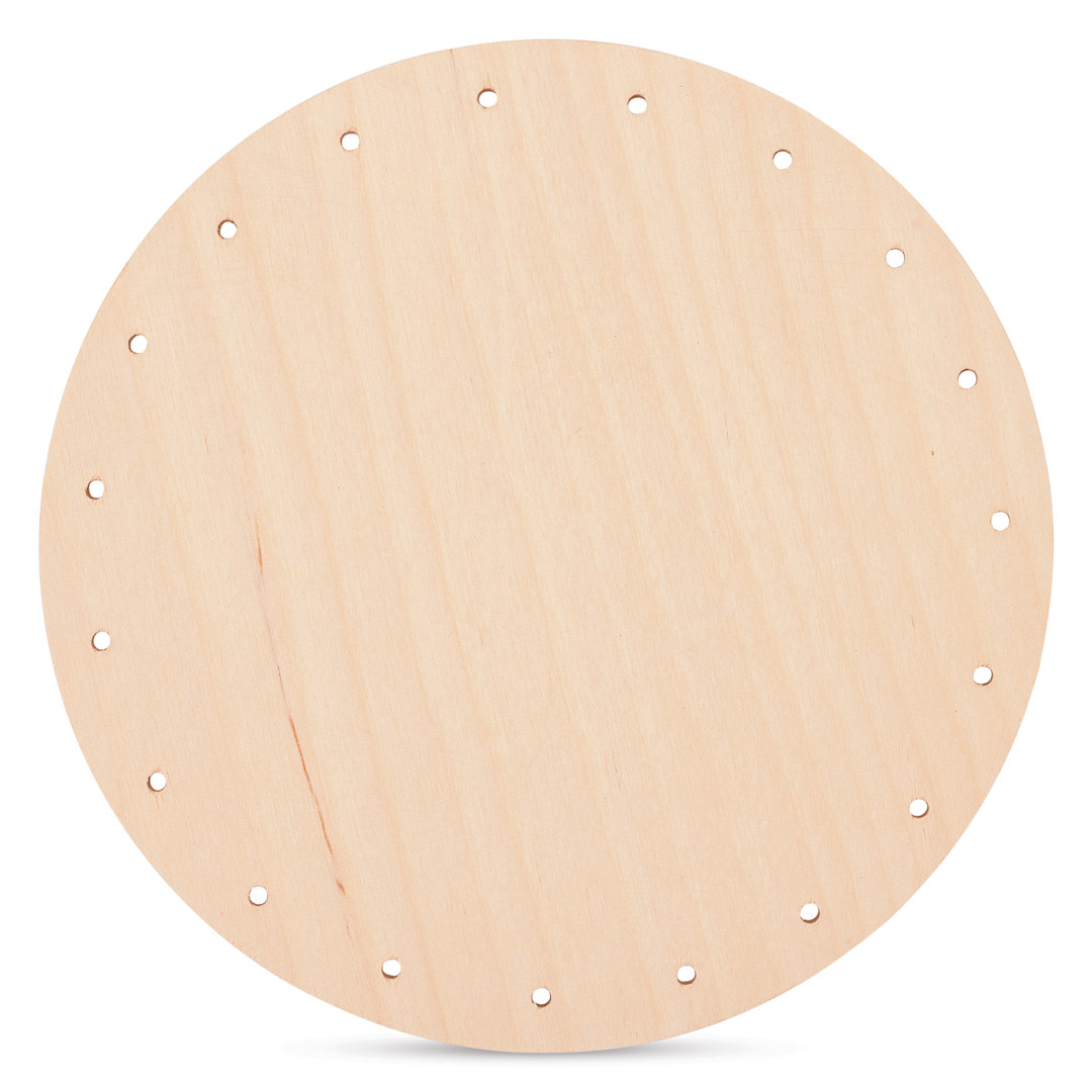 Open in modal - P.L. Butte Drilled Birch Basketry Base - Circle, 6", 25 Holes