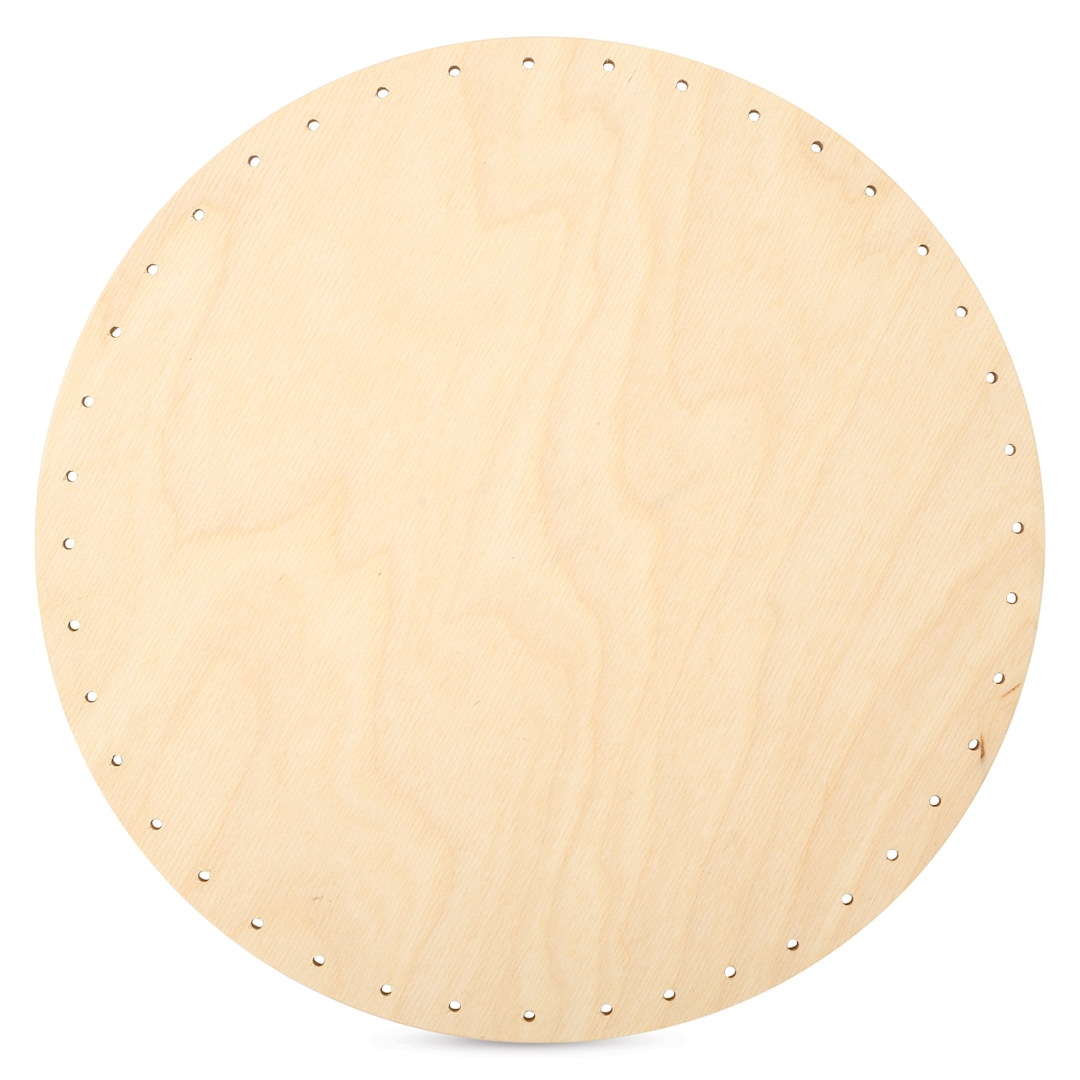 Open in modal - P.L. Butte Drilled Birch Basketry Base - Circle, 10", 41 Holes front