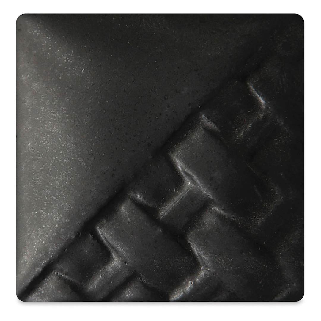 Open in modal - Mayco Stoneware Matte Glaze - Black Matte - fired at cone 6 oxidation