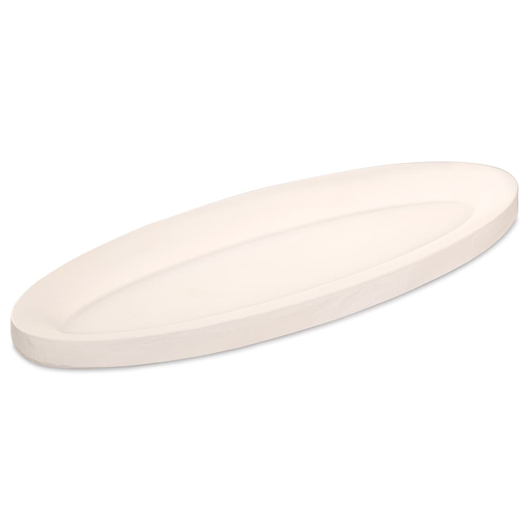 Open in modal - The Ceramic Shop Long Oval Dessert Slump Mold - 22" x 8" - angled