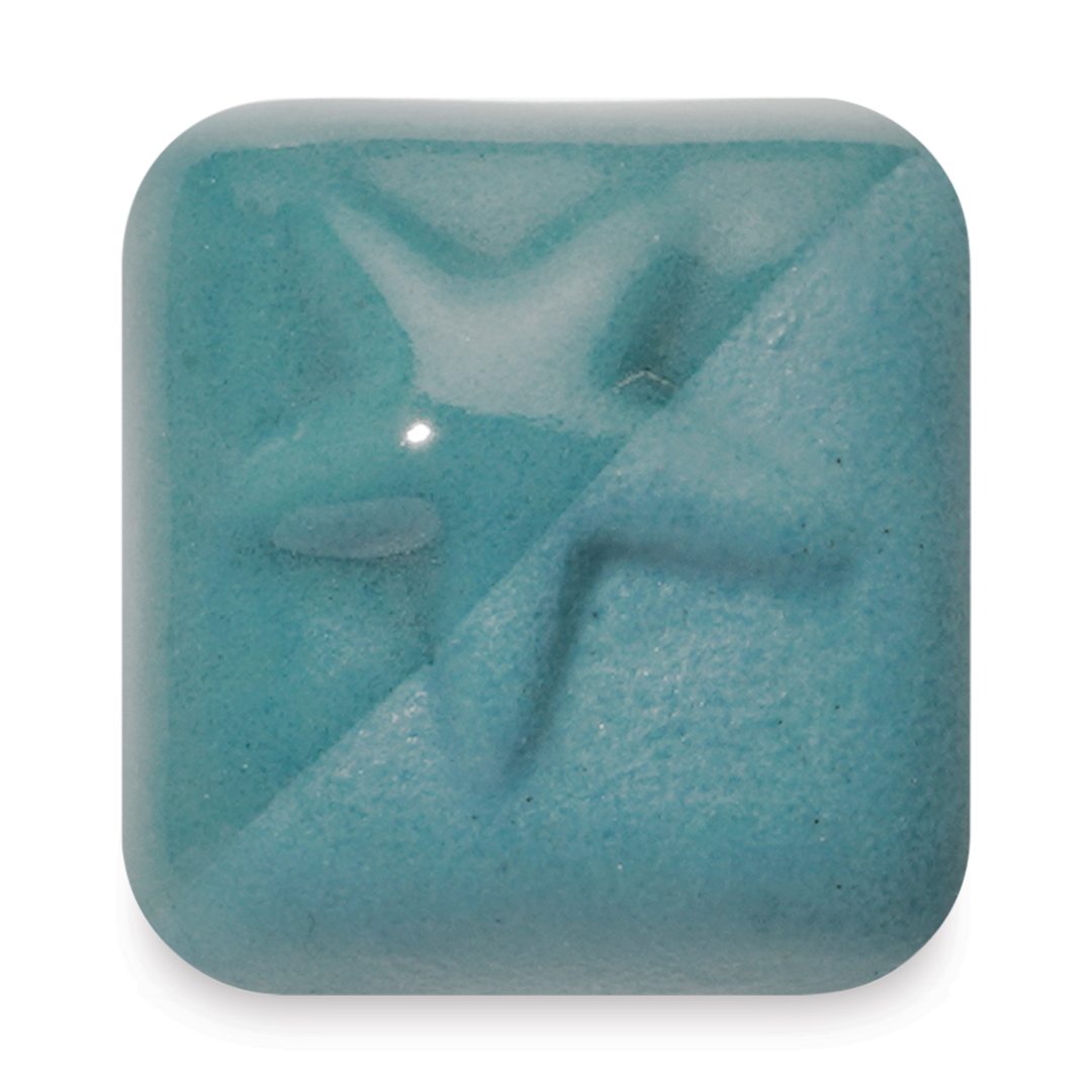 Open in modal - Laguna New Silky Underglaze - Light Teal, 4 oz fired to cone 6 oxidation