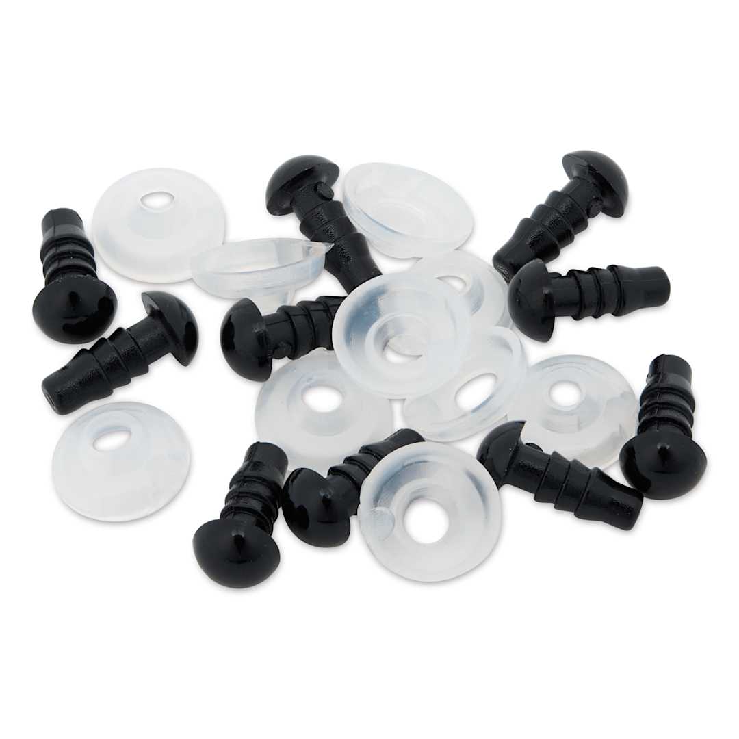 Open in modal - Cousin DIY Shank Back Animal Eyes - Pkg of 10, Solid Black, 6 mm