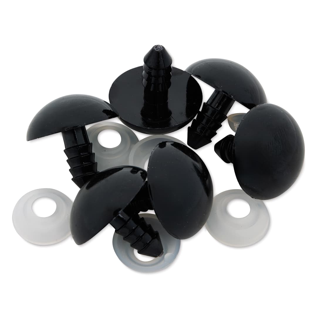 Open in modal - Cousin DIY Shank Back Animal Eyes - Pkg of 6, Animal Black, 20 mm