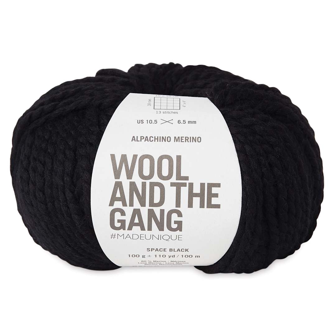 Open in modal - Wool and the Gang Alpachino Merino Yarn - Space Black, 110 yards
