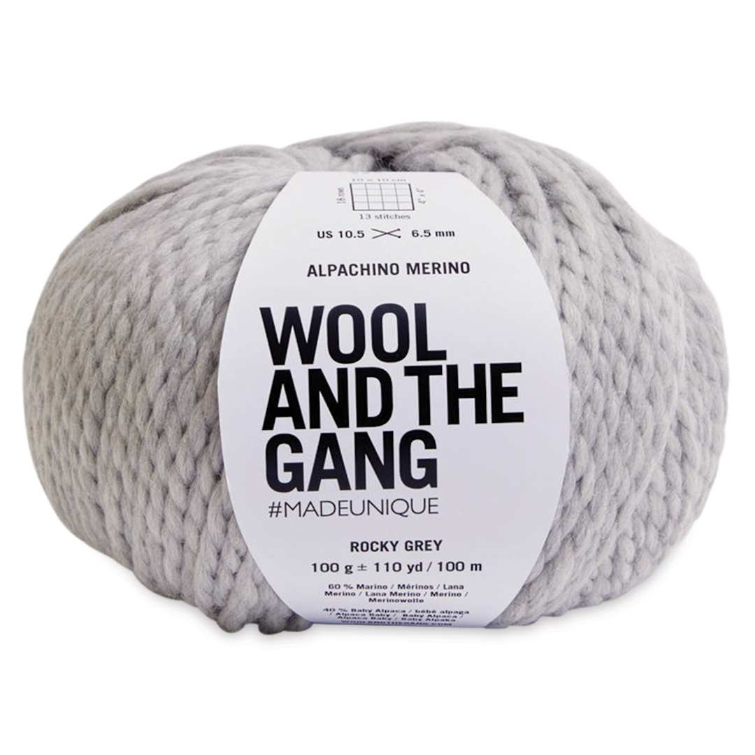 Open in modal - Wool and the Gang Alpachino Merino Yarn - Rocky Grey, 110 yards
