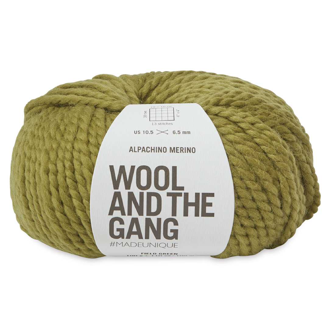 Open in modal - Wool and the Gang Alpachino Merino Yarn - Field Green, 110 yards