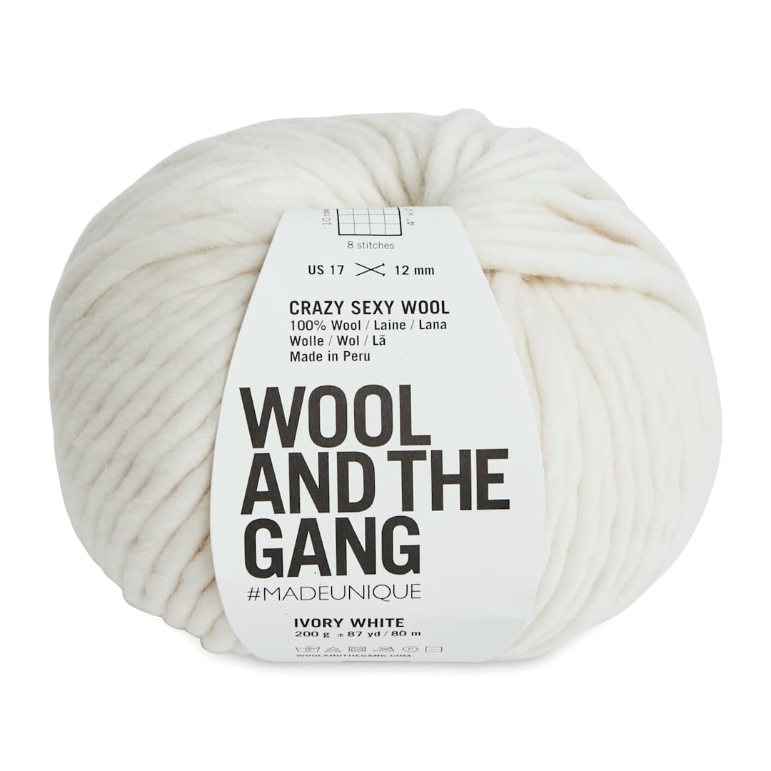 Open in modal - Wool and the Gang Crazy Sexy Wool Yarn - Ivory White