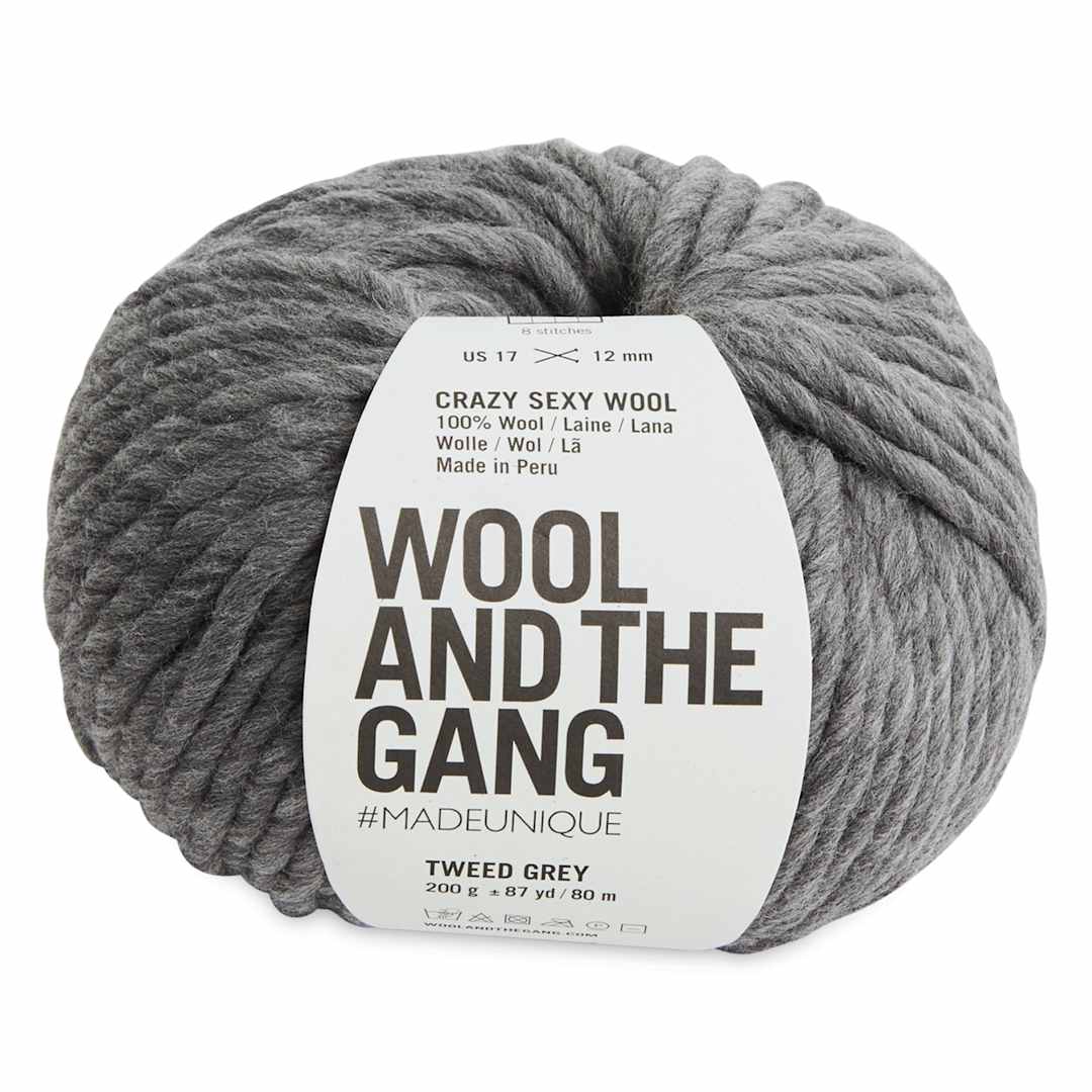 Open in modal - Wool and the Gang Crazy Sexy Wool Yarn - Tweed Grey
